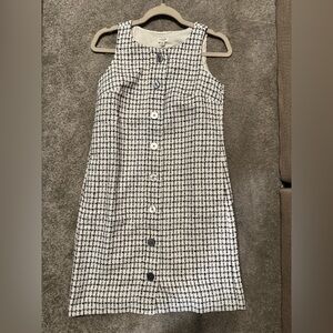 J.Crew Factory, size 0, black/white tweed dress
